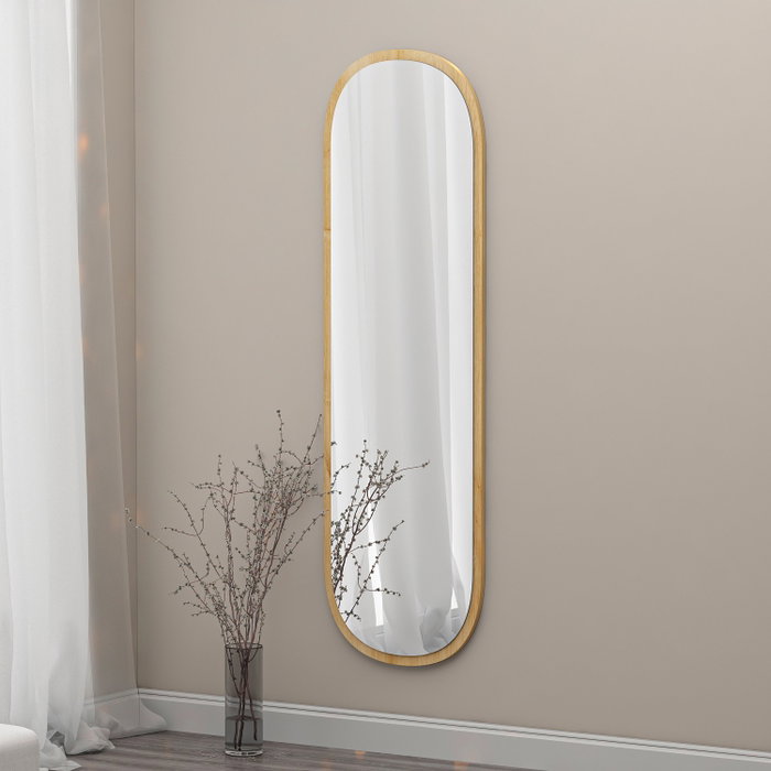 Hanah Home Espejo Ovalado Cuerpo Entero 40x120 cm, Fabricado en MDF, Flotal-E Ecológico, Elegante y Duradero para Salón o Dormitorio